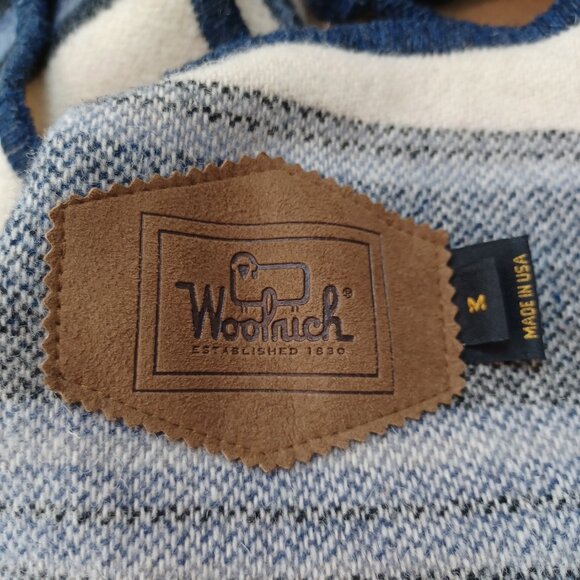 Woolrich Wool Vest Blue White Striped Collared Western Rodeo Womens Medium - Picture 5 of 14